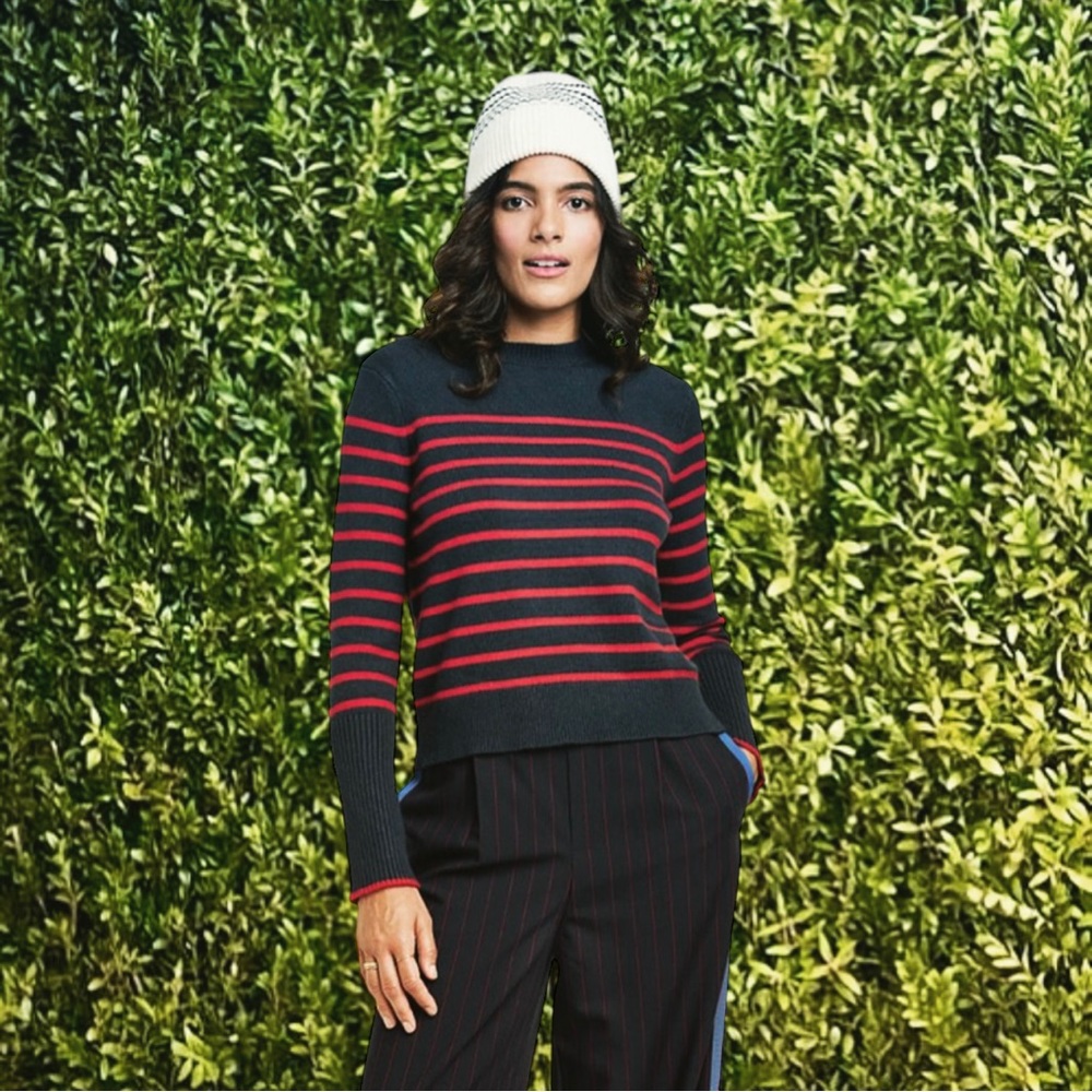La Ligne x Target ‘Striped Crewneck Sweater’ in Navy Blue & Red Size Large